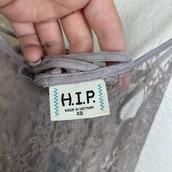 H.I.P. Buckle Sheer Lace Stitched Tank Top Purple Mauve NWT Women’s Size XS - Picture 7 of 8
